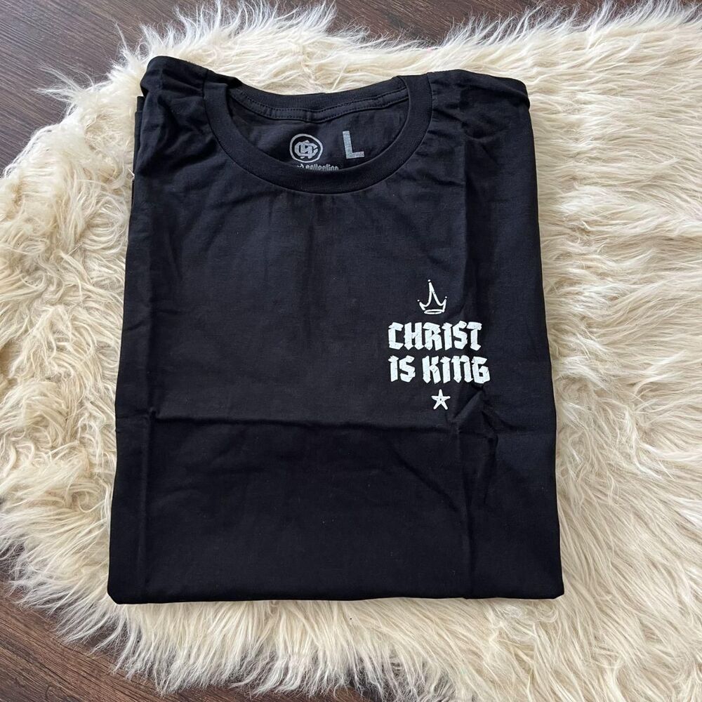 NWOT Black Christ is King Anchored Collection Graphic Tee T-shirt Size L Cotton